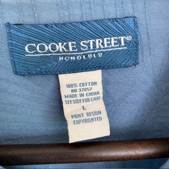 Vintage Cooke Street Blue Hawaiian Button Up Shirt - Large - Picture 4 of 4